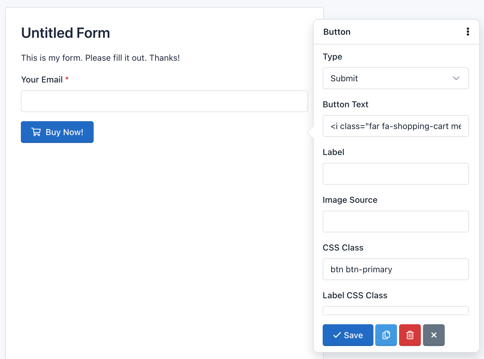 Verso Forms - Form Builder - Button