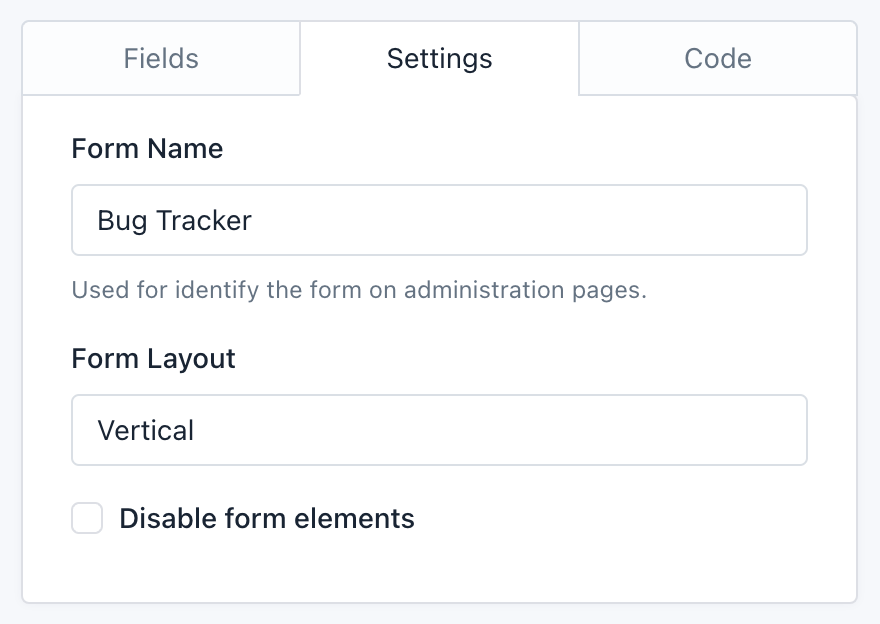 Verso Forms - Form Builder - Basic Form Settings