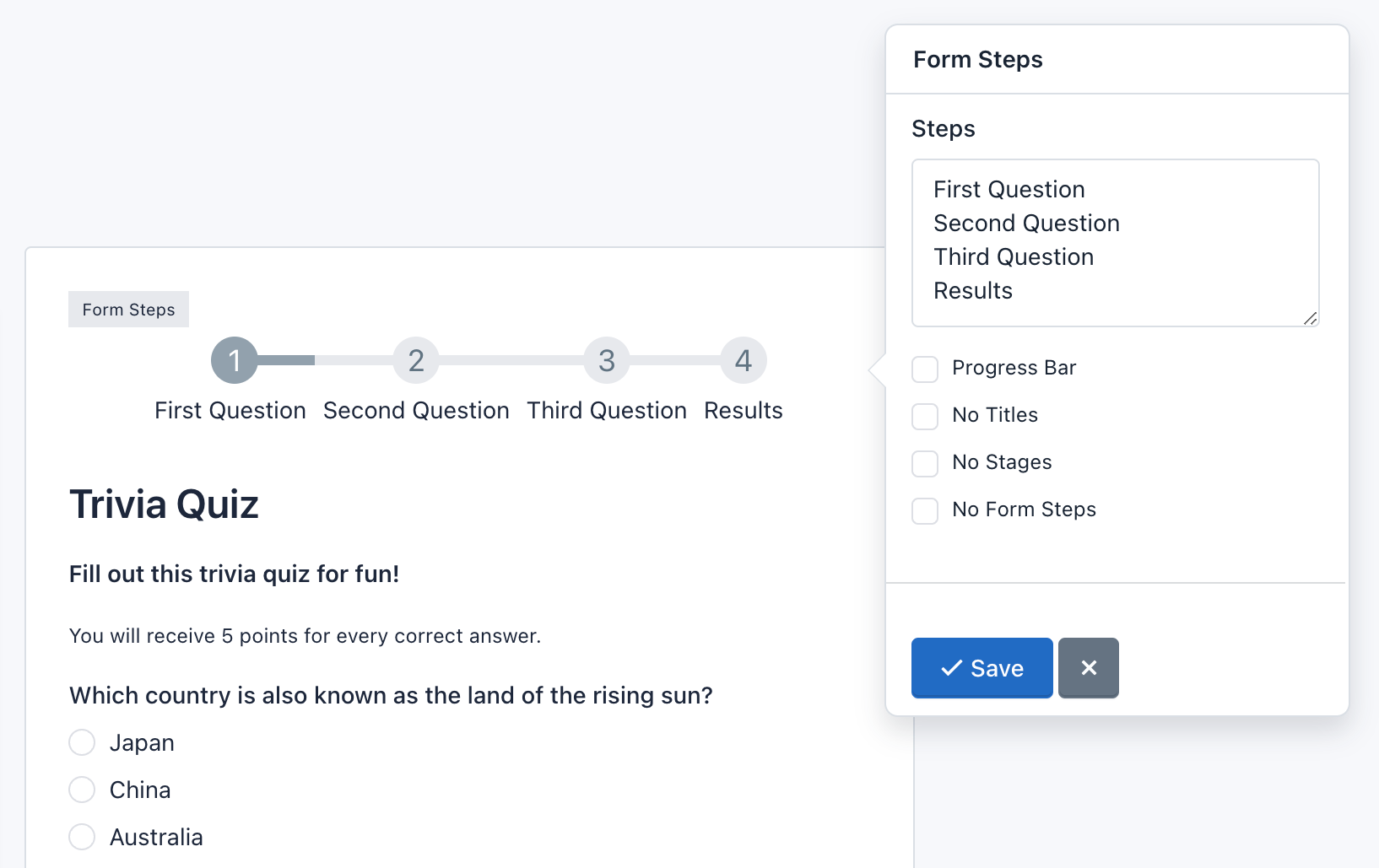 Verso Forms - Form Builder - Form Steps