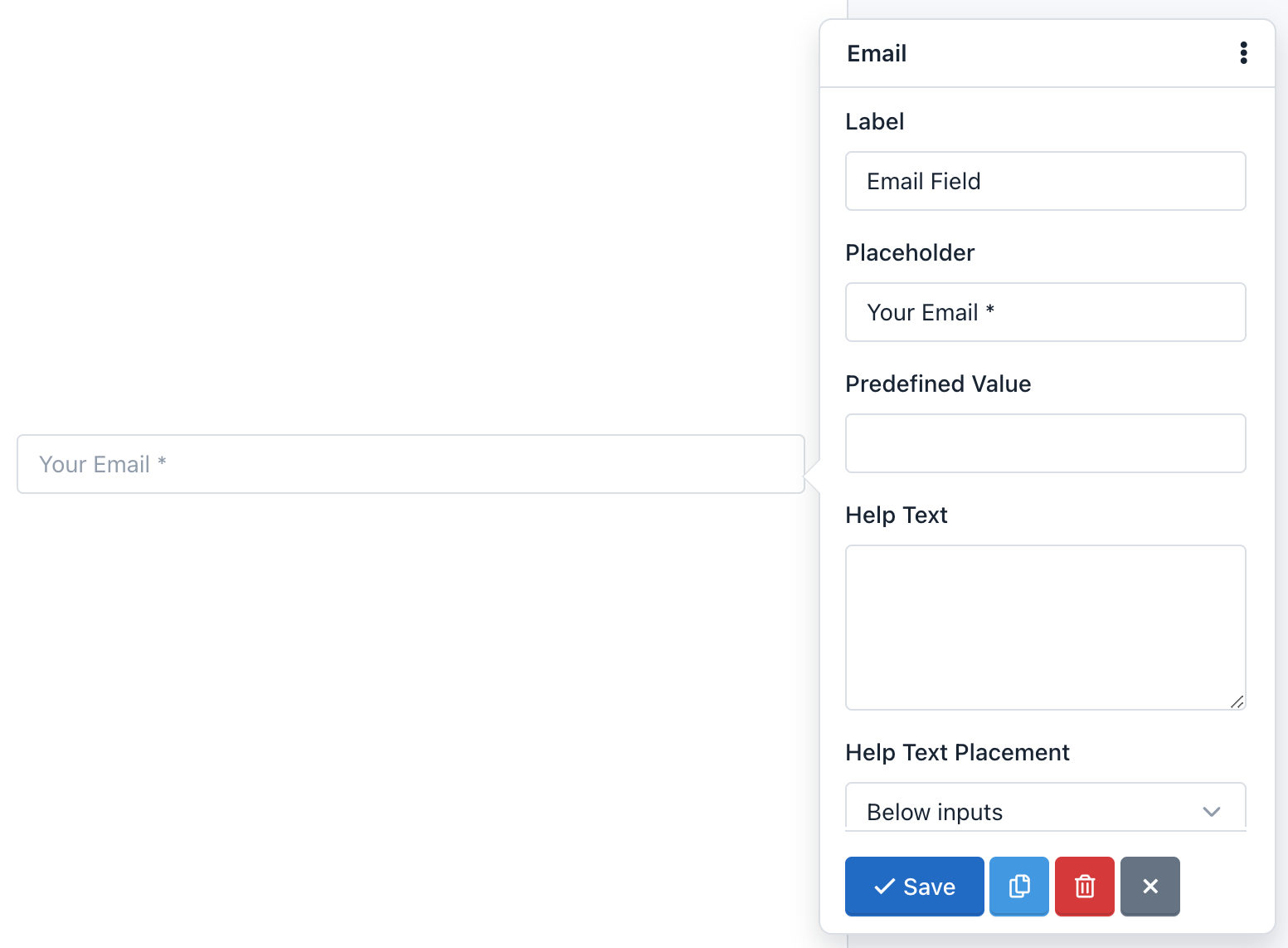 Verso Forms - Form Builder - Placeholder