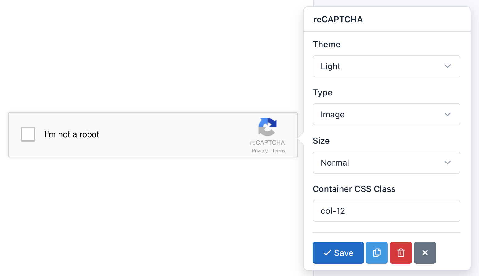 Verso Forms - Form Builder - Recaptcha