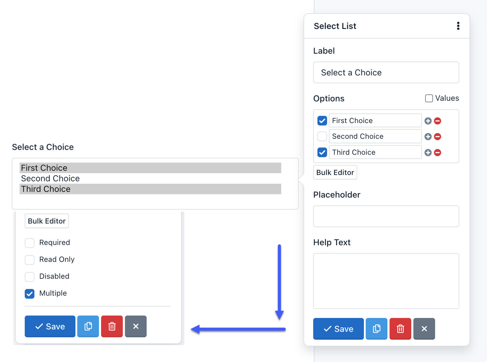 Verso Forms - Form Builder - Select List Multiple