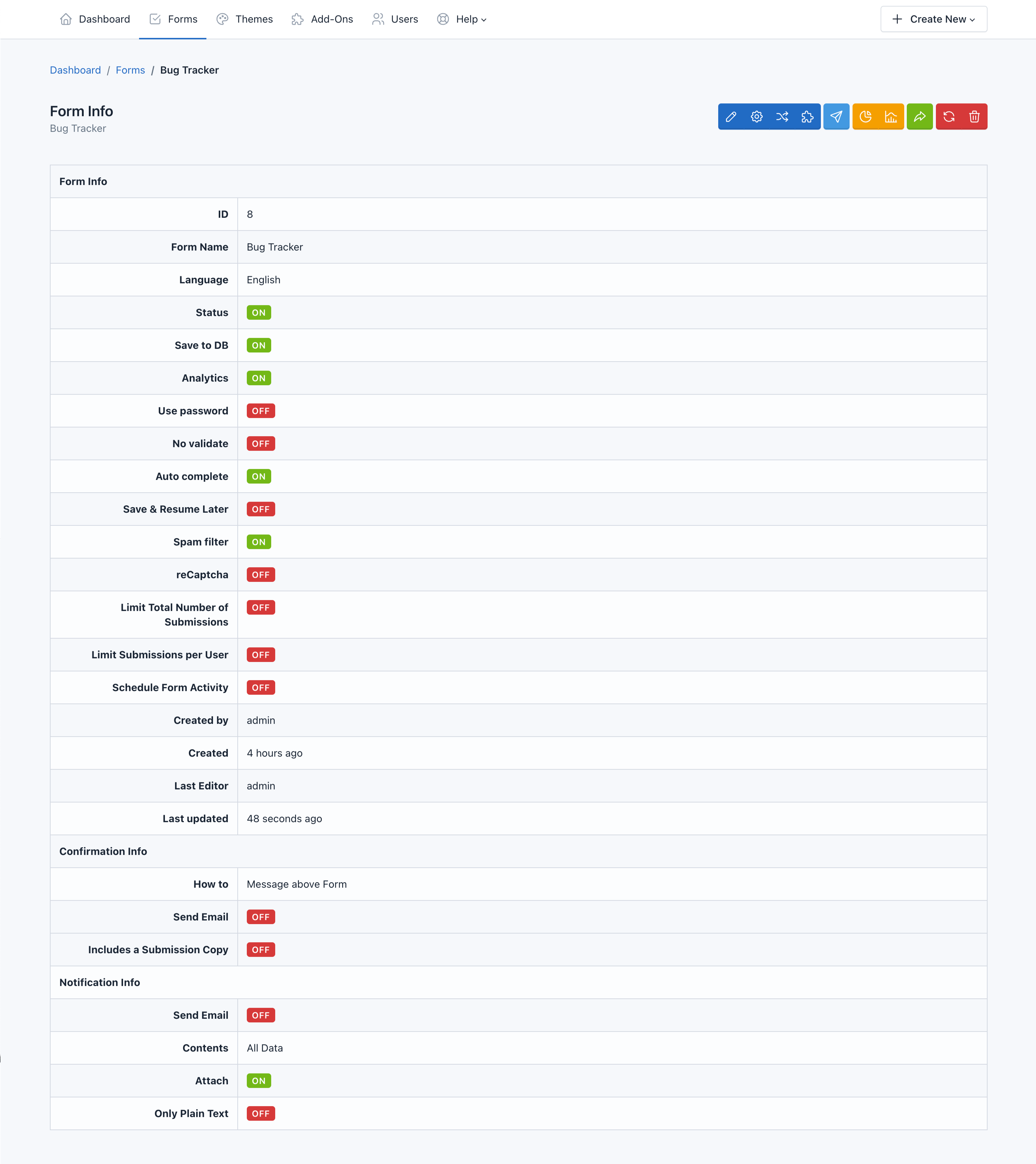 Verso Forms - View Form Record