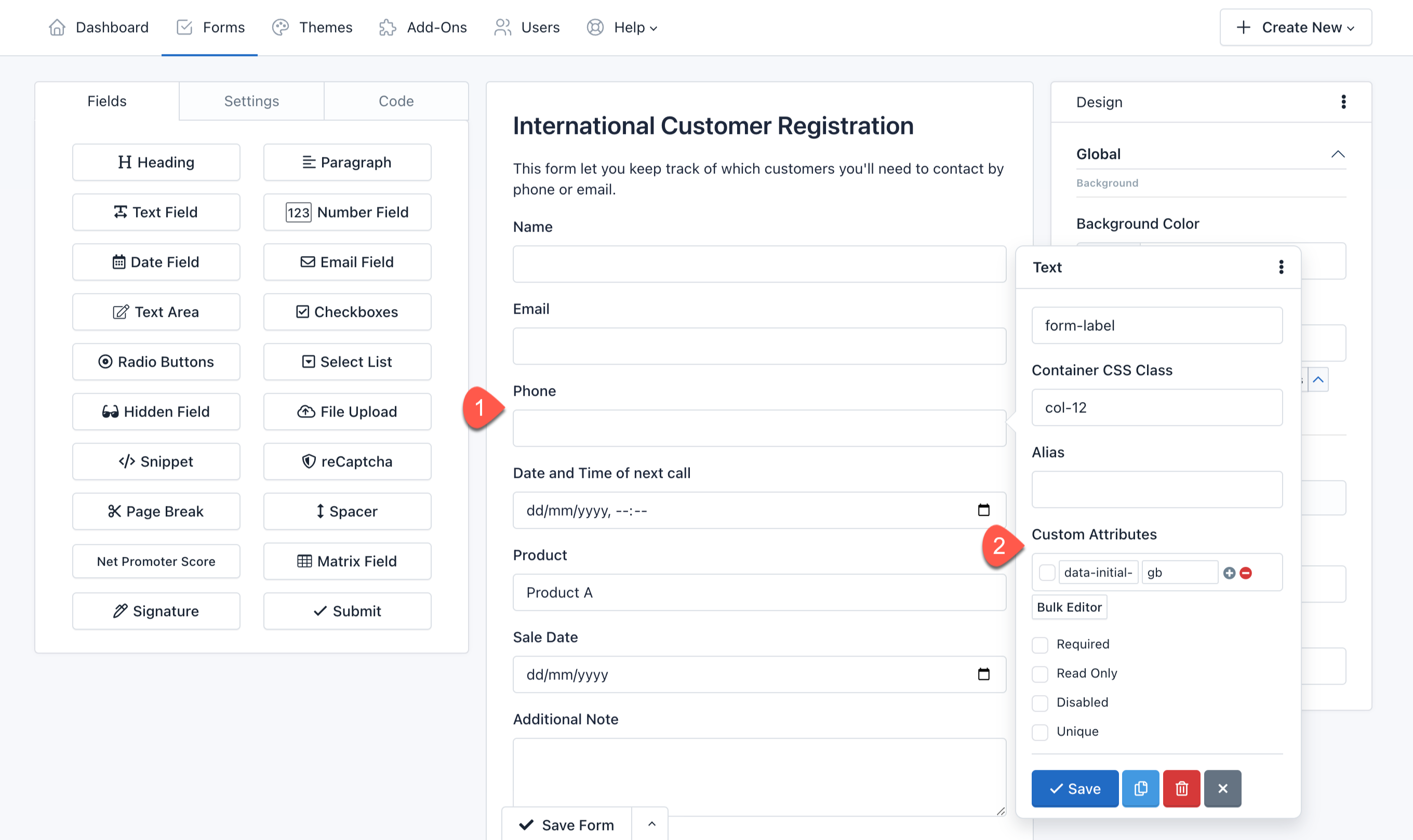 Verso Forms - UI Widgets - How to configure a UI Widget