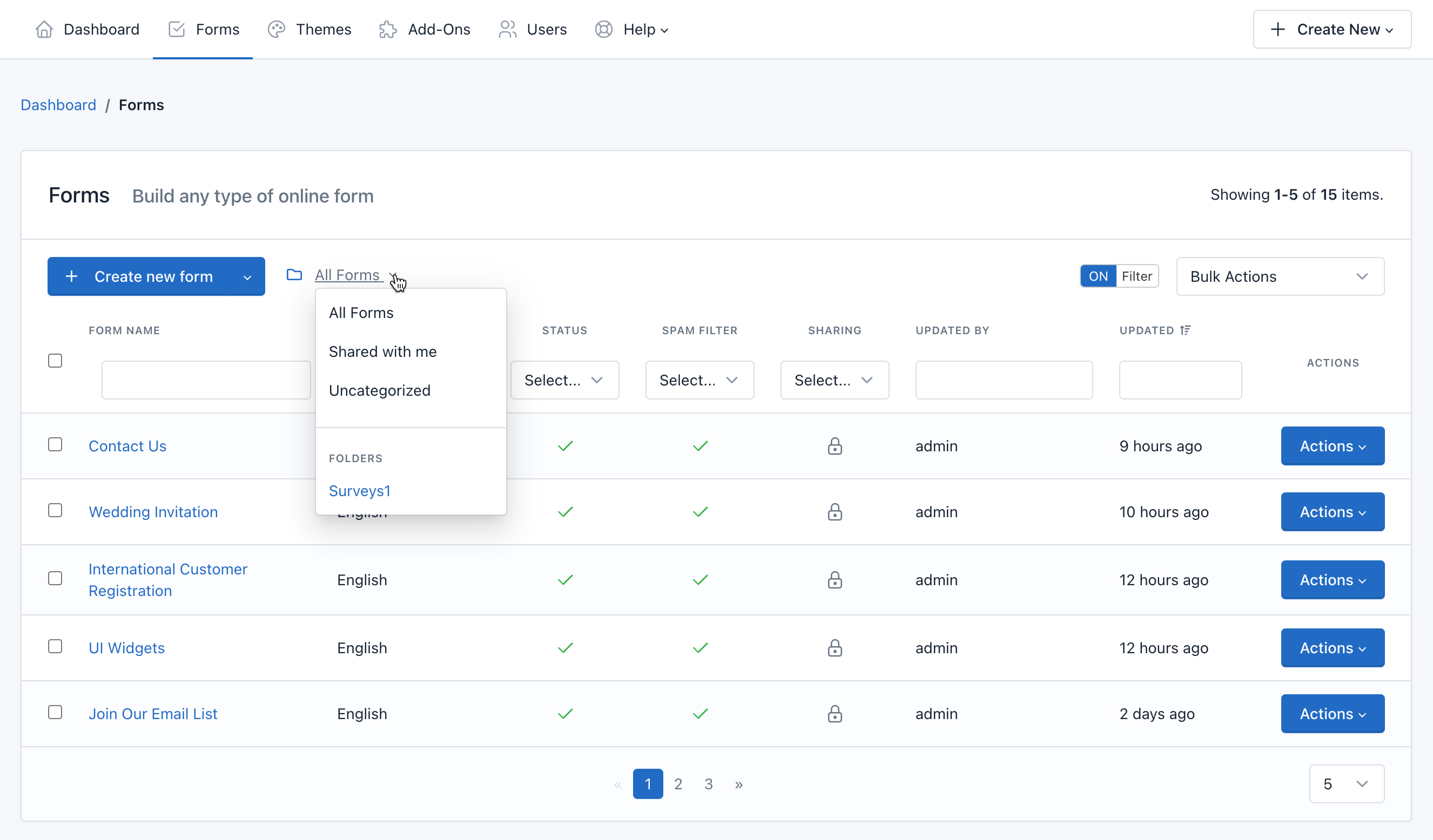 Verso Forms - Folder Management