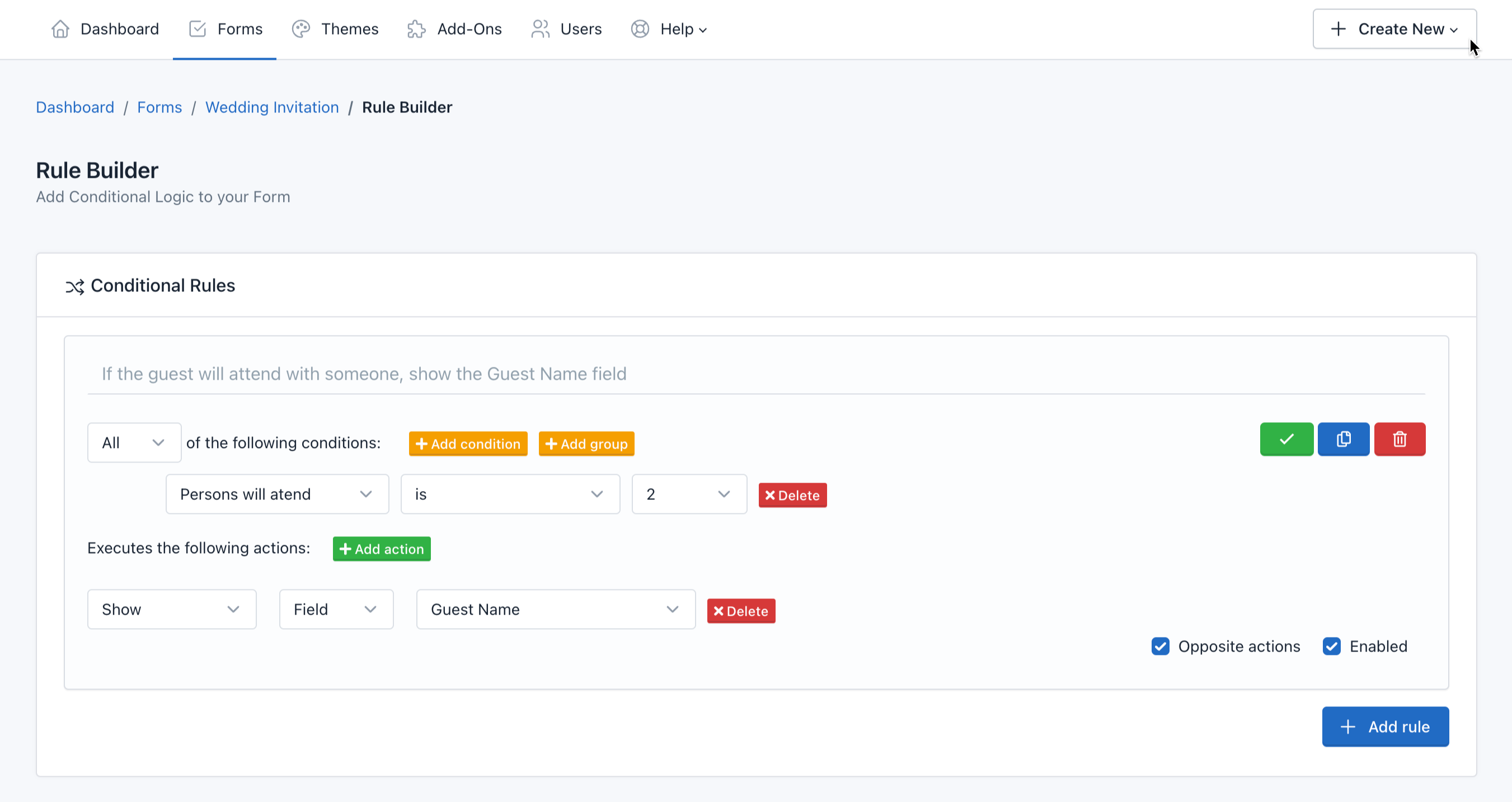 Verso Forms - Rule Builder