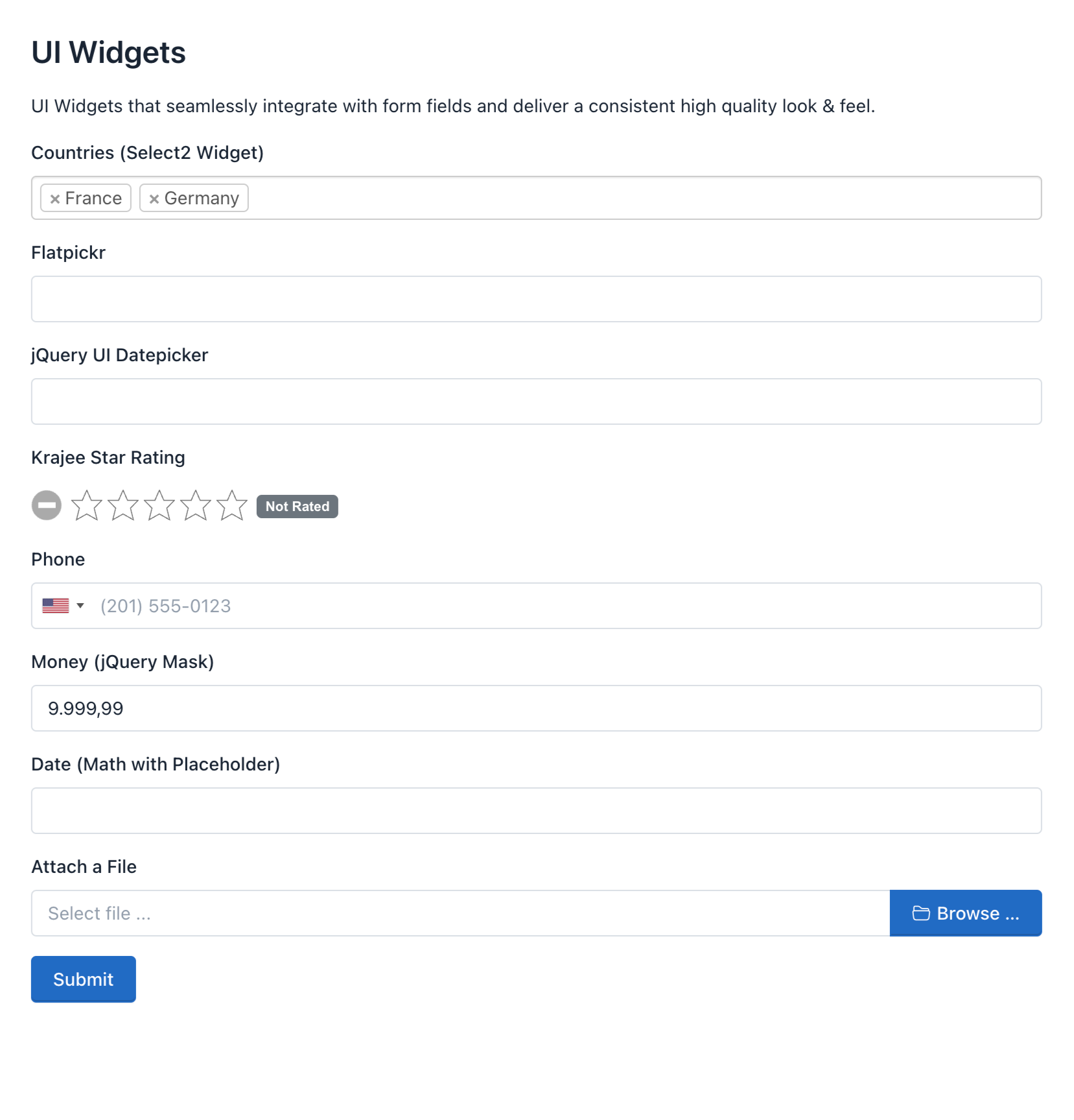 Verso Forms - UI Widgets